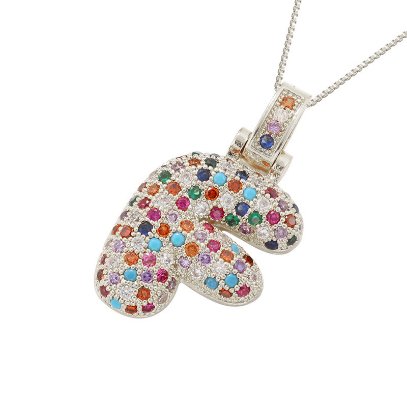 26 Letters Full-Diamond Colorful Necklace