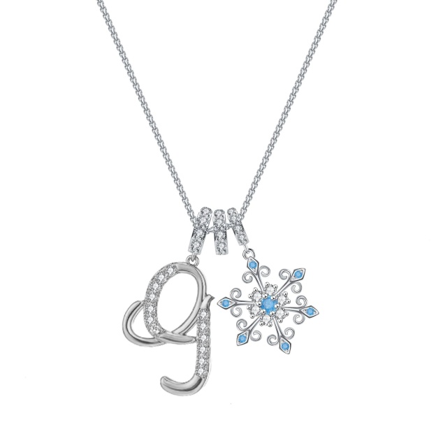 Diamond-Inlaid Light Luxury Girlish Pendant 26-Letter Snowflake Necklace 