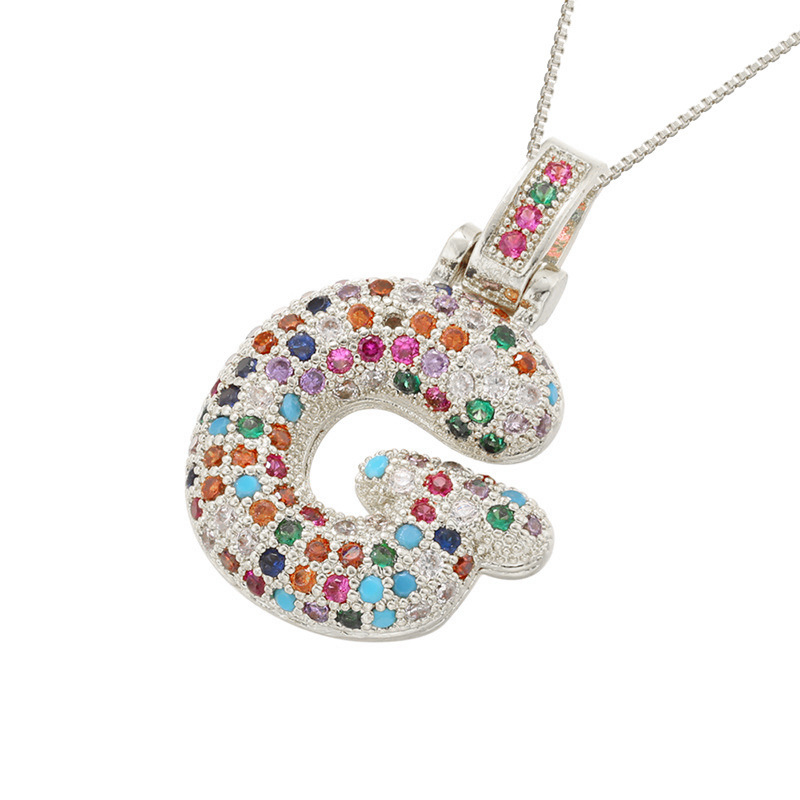 26 Letters Full-Diamond Colorful Necklace