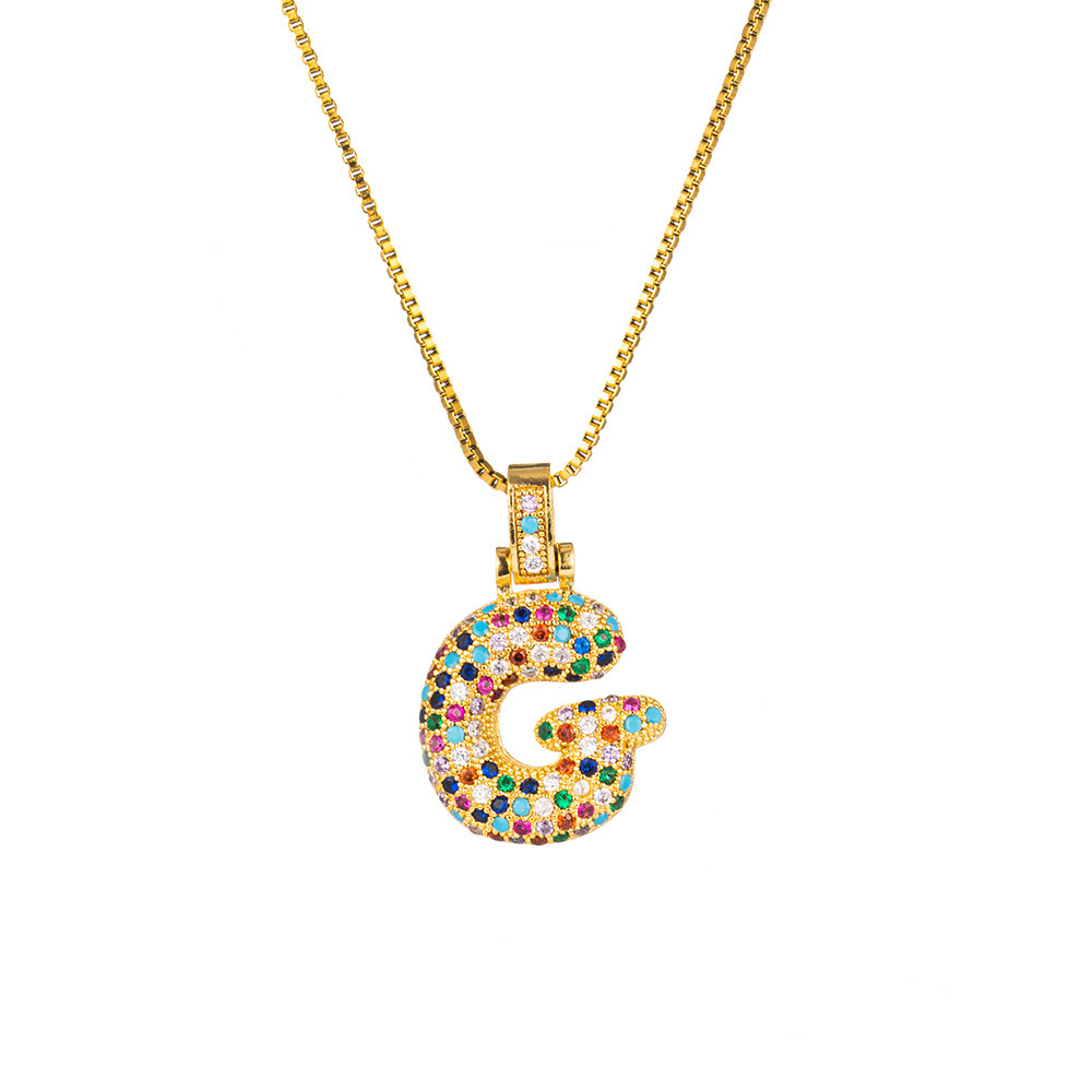 26 Letters Full-Diamond Colorful Necklace
