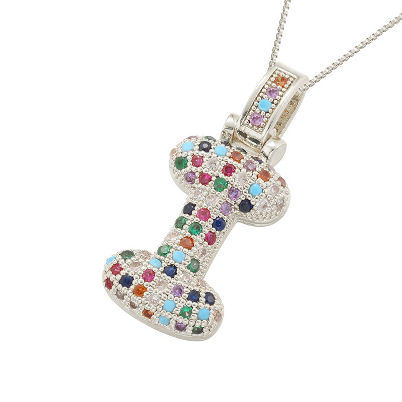 26 Letters Full-Diamond Colorful Necklace