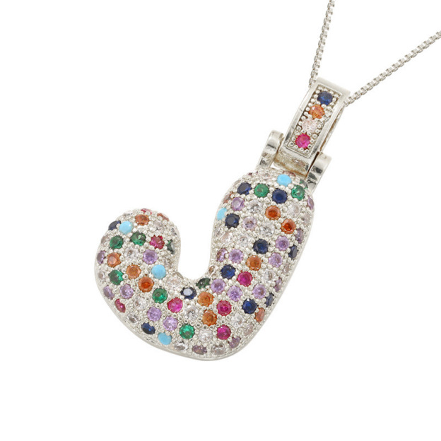 26 Letters Full-Diamond Colorful Necklace