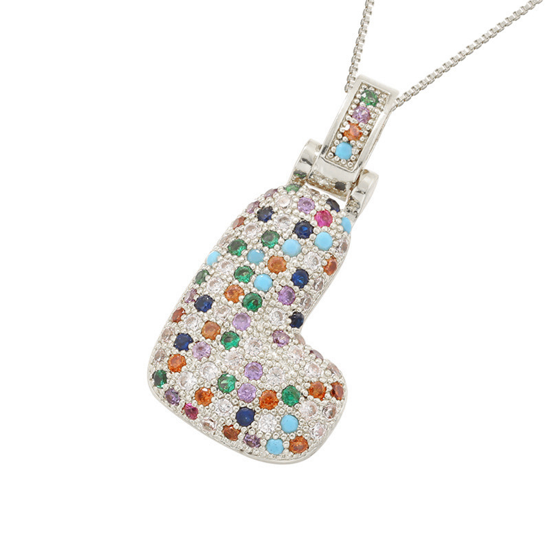 26 Letters Full-Diamond Colorful Necklace