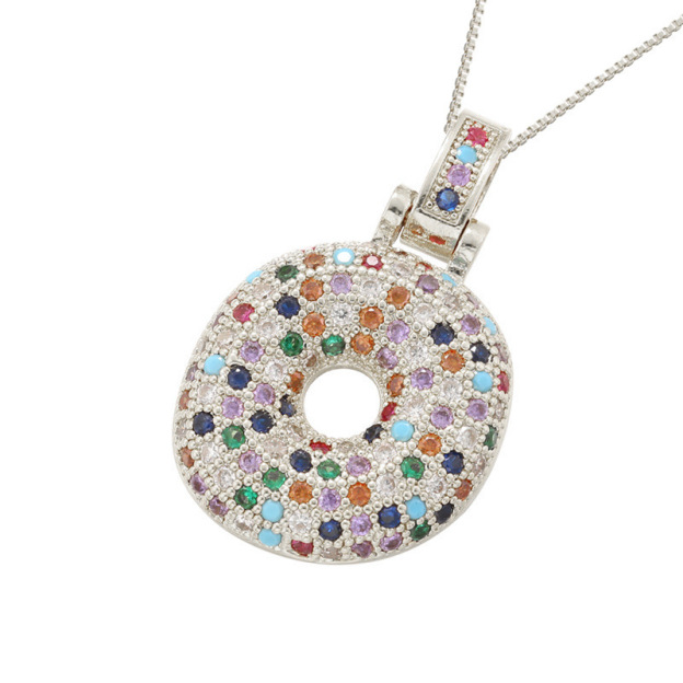 26 Letters Full-Diamond Colorful Necklace