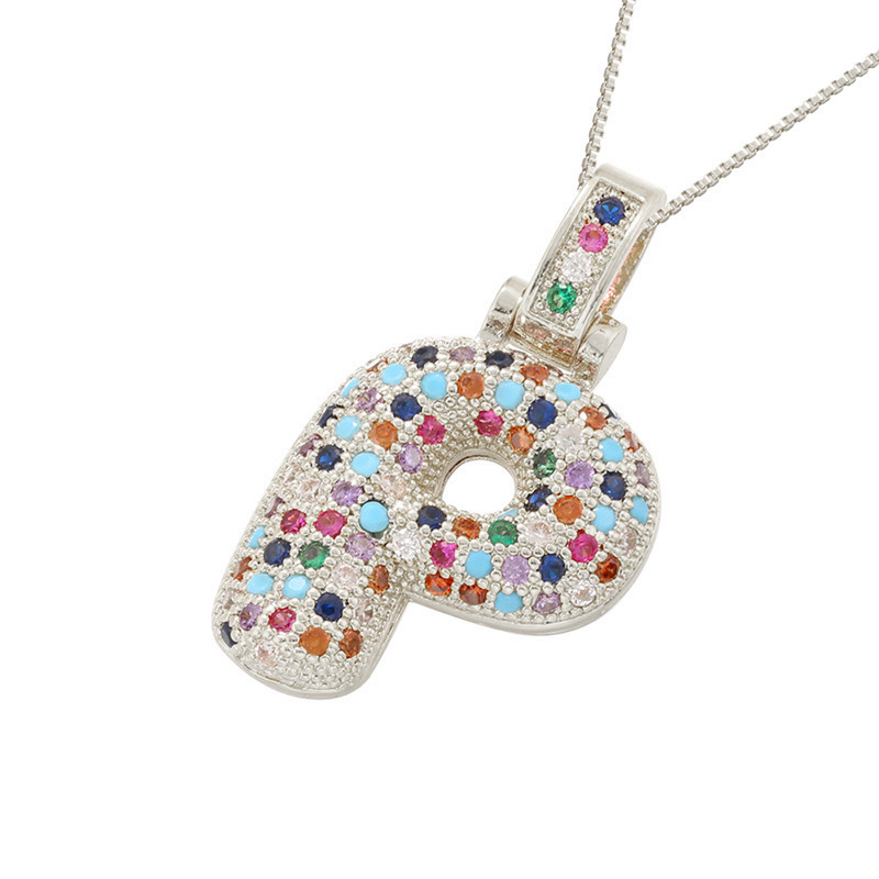 26 Letters Full-Diamond Colorful Necklace