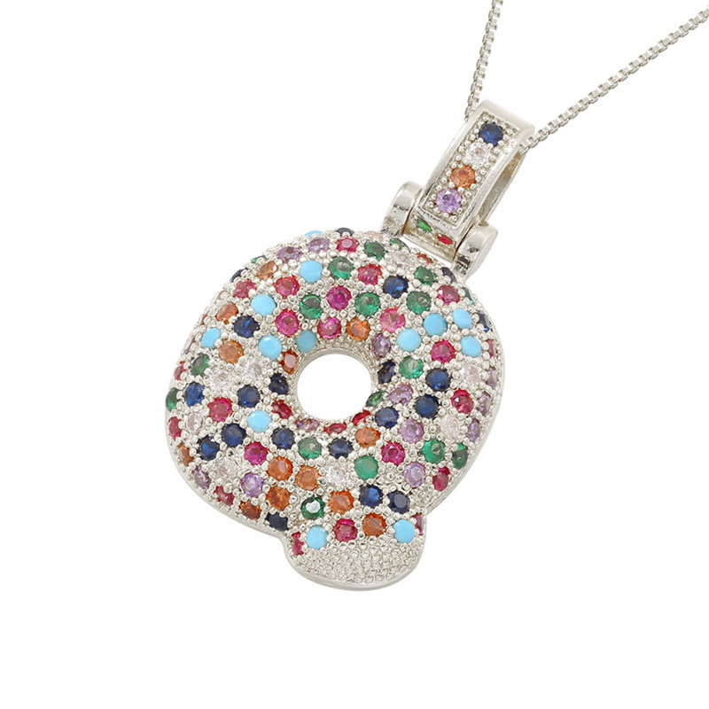 26 Letters Full-Diamond Colorful Necklace