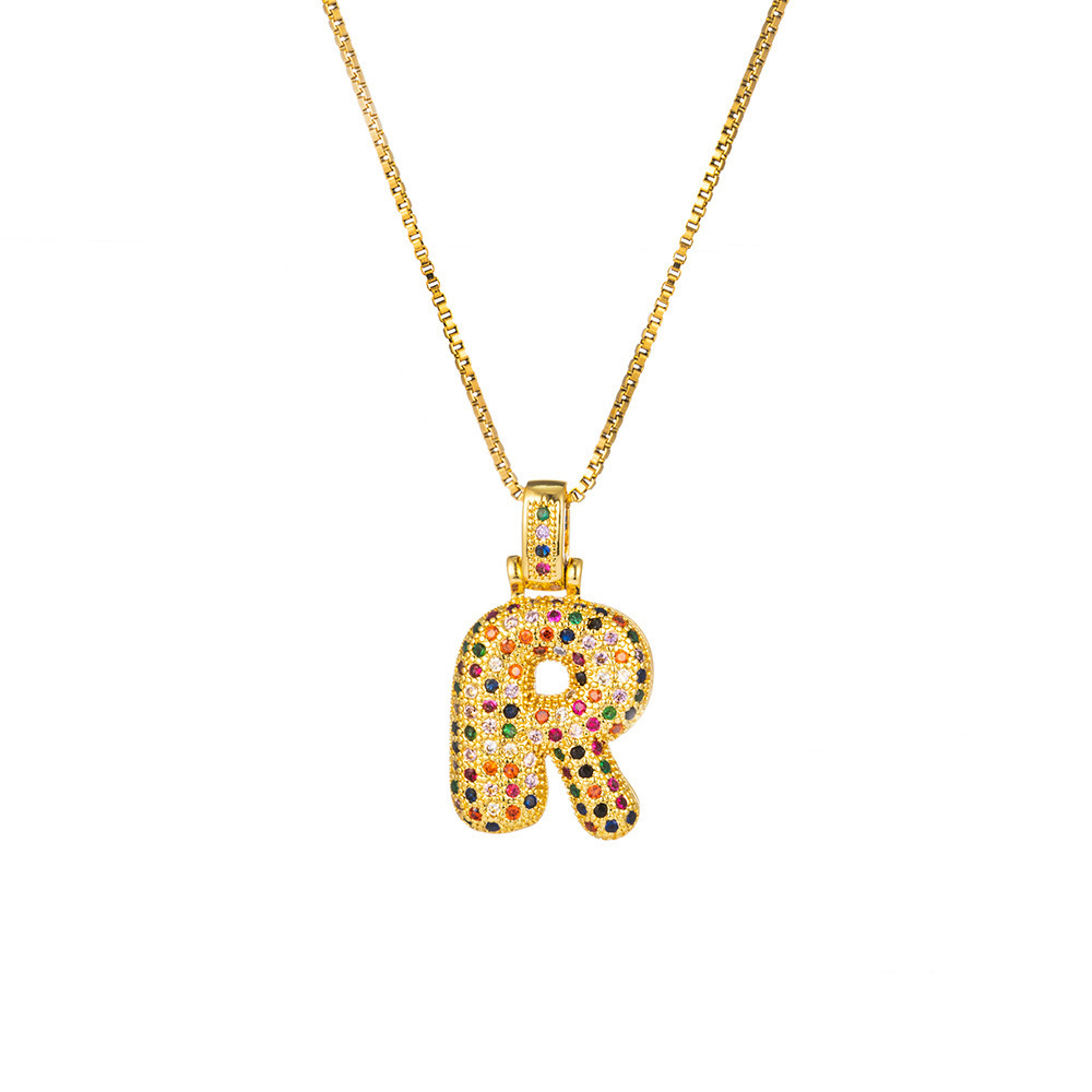 26 Letters Full-Diamond Colorful Necklace