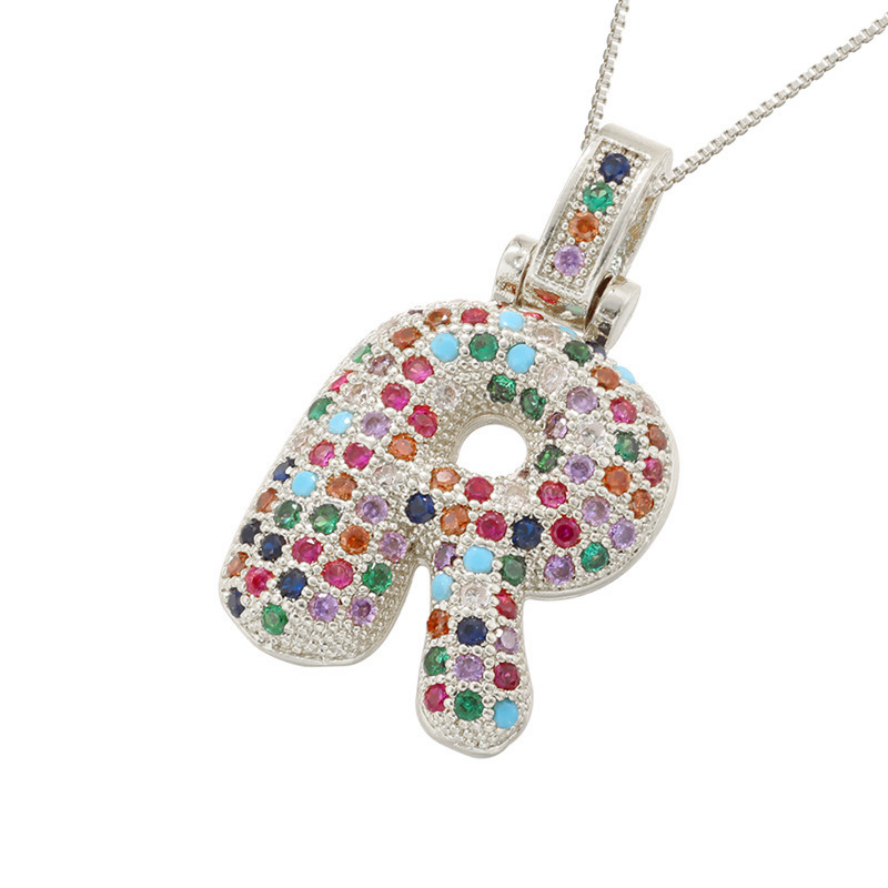 26 Letters Full-Diamond Colorful Necklace