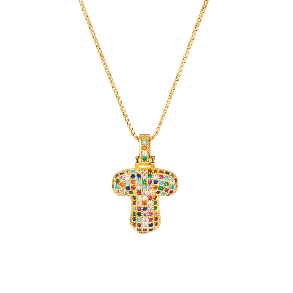 26 Letters Full-Diamond Colorful Necklace