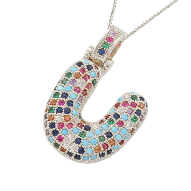 26 Letters Full-Diamond Colorful Necklace