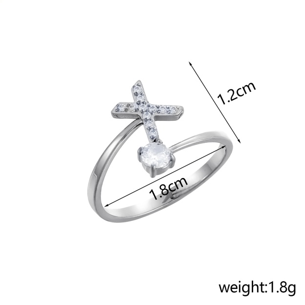 26-Letter Diamond-Inlaid Ring (Gold/Silver Version)