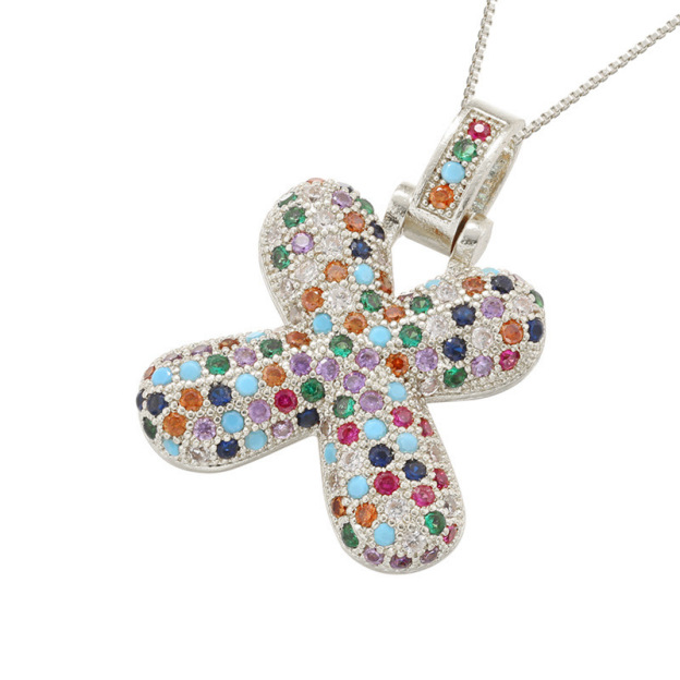 26 Letters Full-Diamond Colorful Necklace
