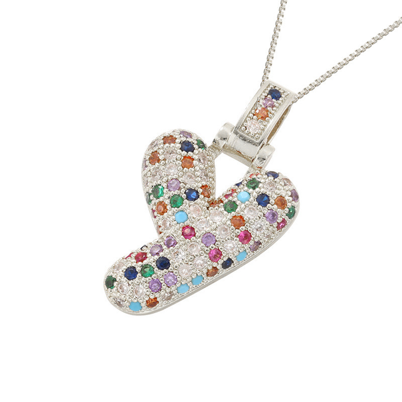 26 Letters Full-Diamond Colorful Necklace
