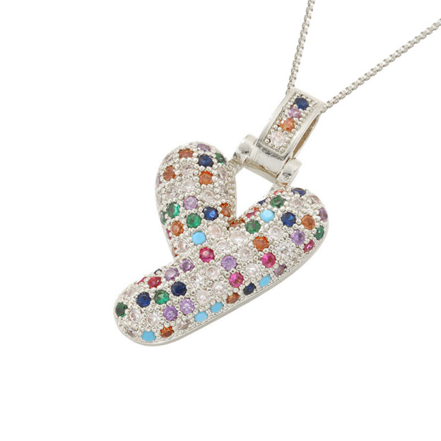 26 Letters Full-Diamond Colorful Necklace