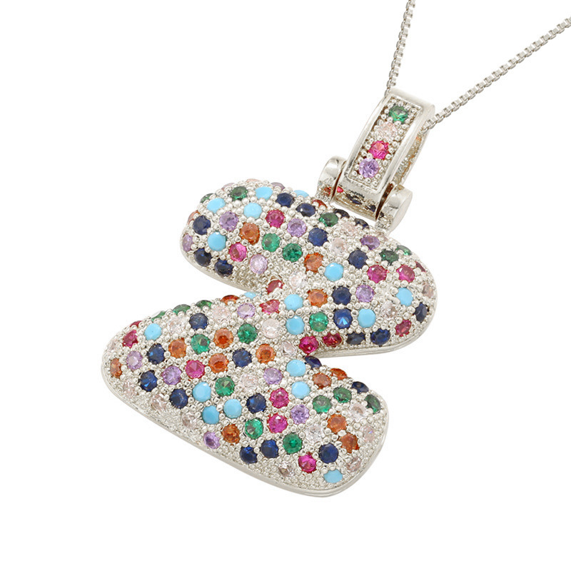 26 Letters Full-Diamond Colorful Necklace