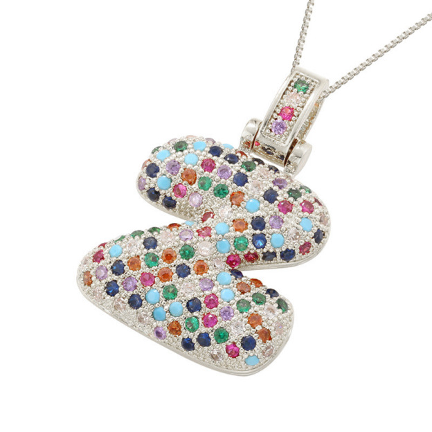 26 Letters Full-Diamond Colorful Necklace