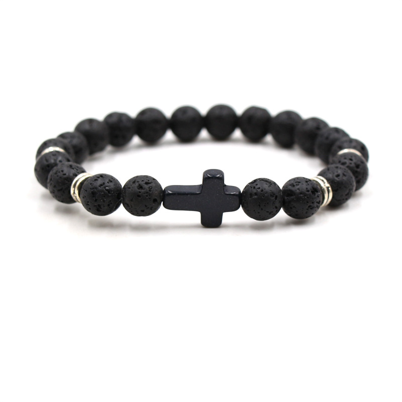 Multi-Color Beaded Cross Bracelet