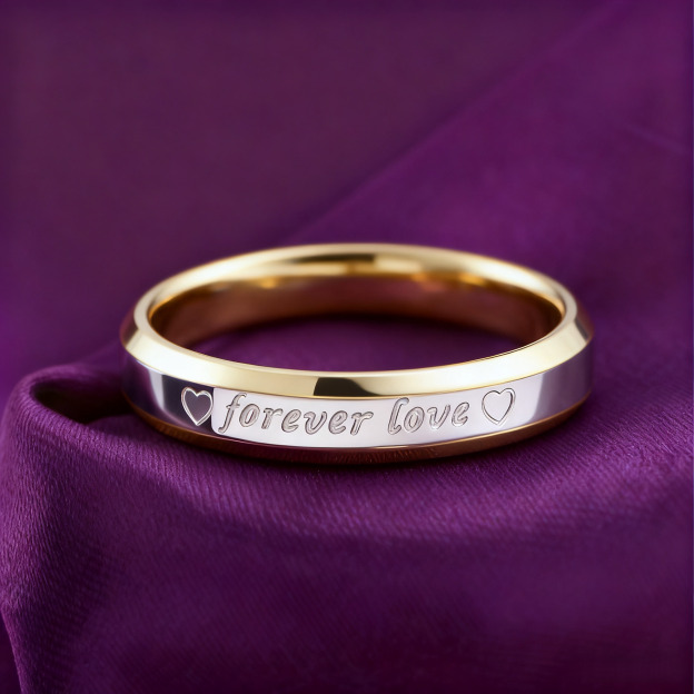  "Forever Love" Two-Tone Couple Ring