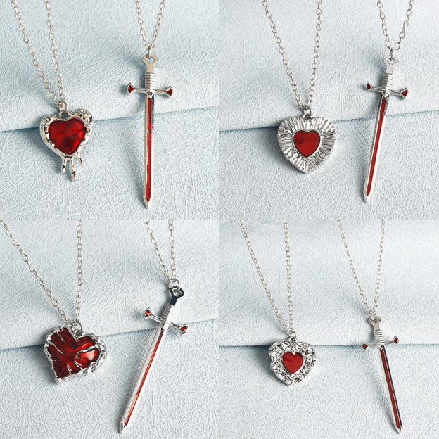 Dark-Style Sword-Through-Heart Niche Necklace