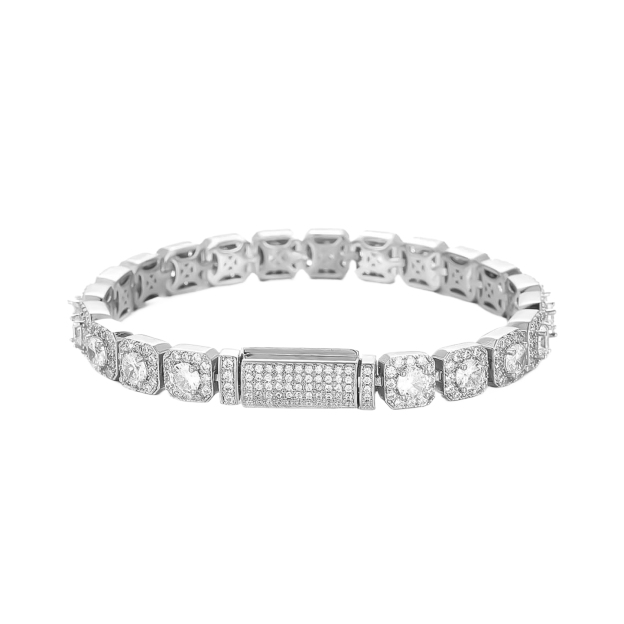 Silver Light Luxury Bracelet with Colored Gemstones