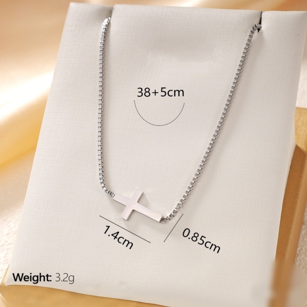 Minimal Faith Stainless Steel Simple Cross Necklace