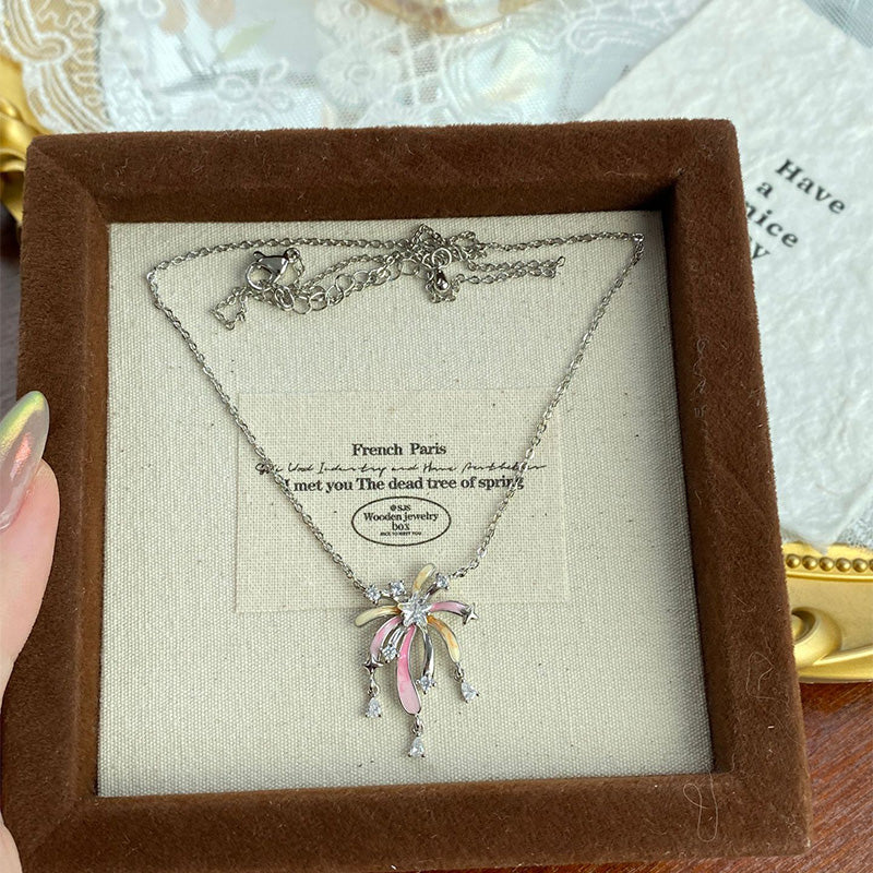 Romantic Colorful Zircon Firework Necklace