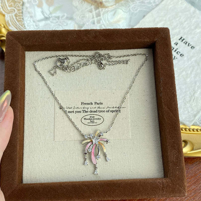 Romantic Colorful Zircon Firework Necklace