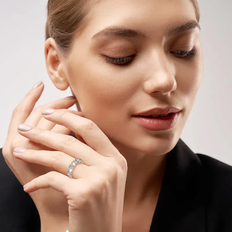 Full Diamond Navy Blue Ring