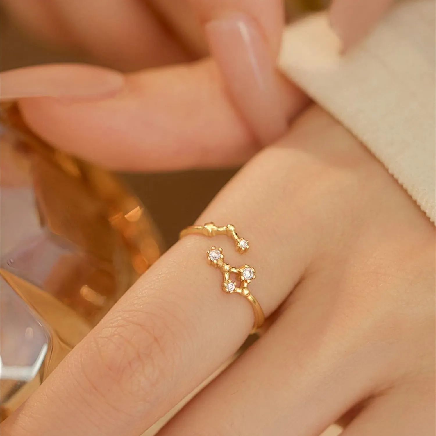 Sterling Silver CZ Diamond Zodiac Ring