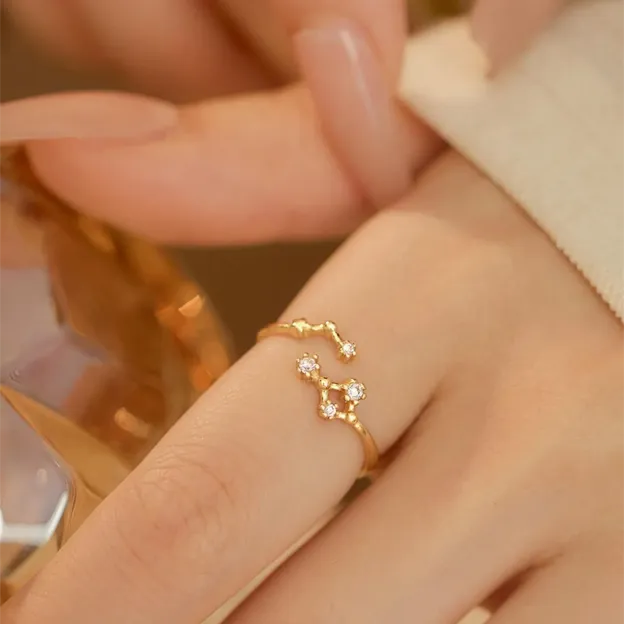 Sterling Silver CZ Diamond Zodiac Ring