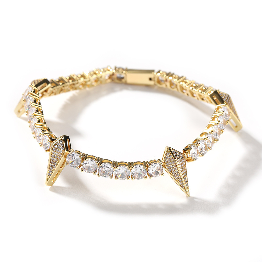 Multi-Color Spiked Full-Diamond Bracelet (Gold/Silver/Black/Pink/Purple Version)