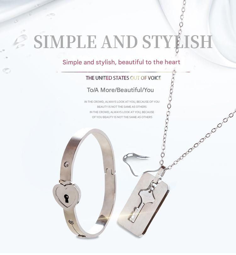 Heartlock Whisper Key & Lock Bracelet Necklace Set（Free Shipping）