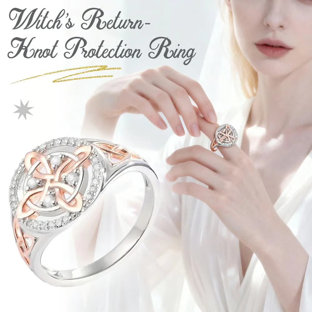 925 Silver Light Luxury Niche Two-Tone Witch Knot Full-Diamond Ring