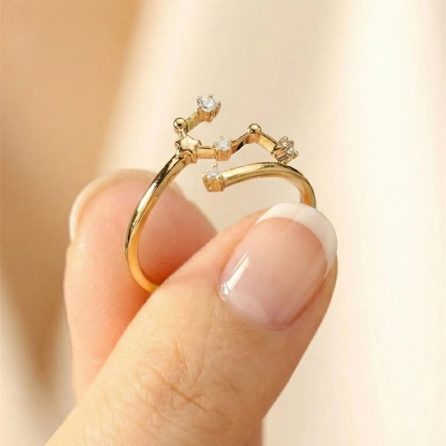 Sterling Silver CZ Diamond Zodiac Ring