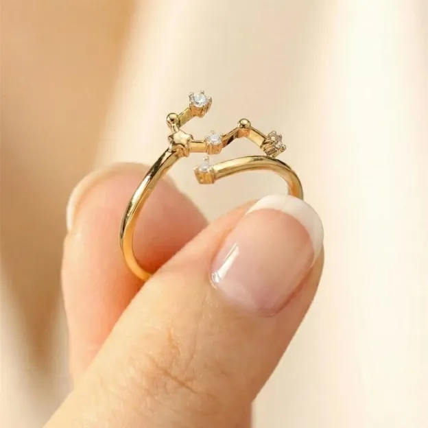 Sterling Silver CZ Diamond Zodiac Ring