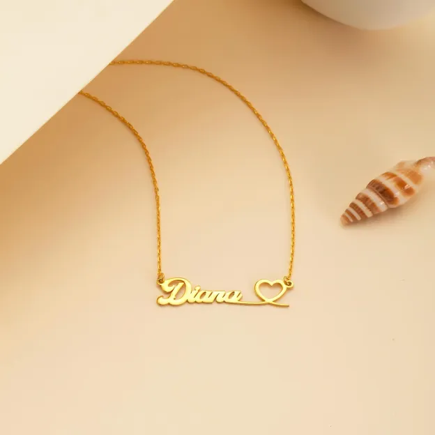 Personalized Elegant Name Necklace with Heart