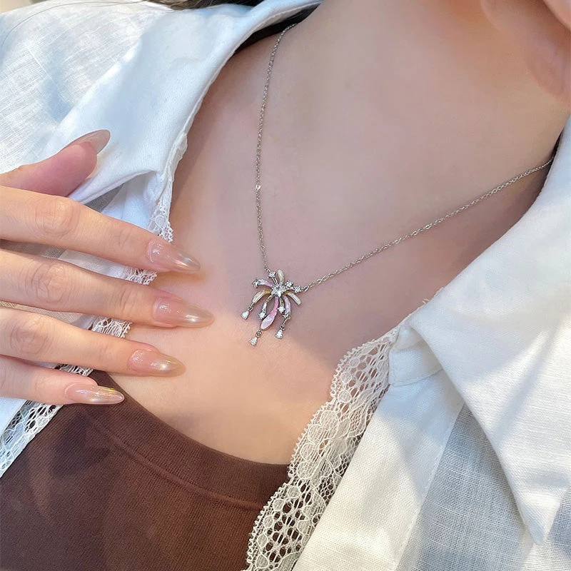 Romantic Colorful Zircon Firework Necklace