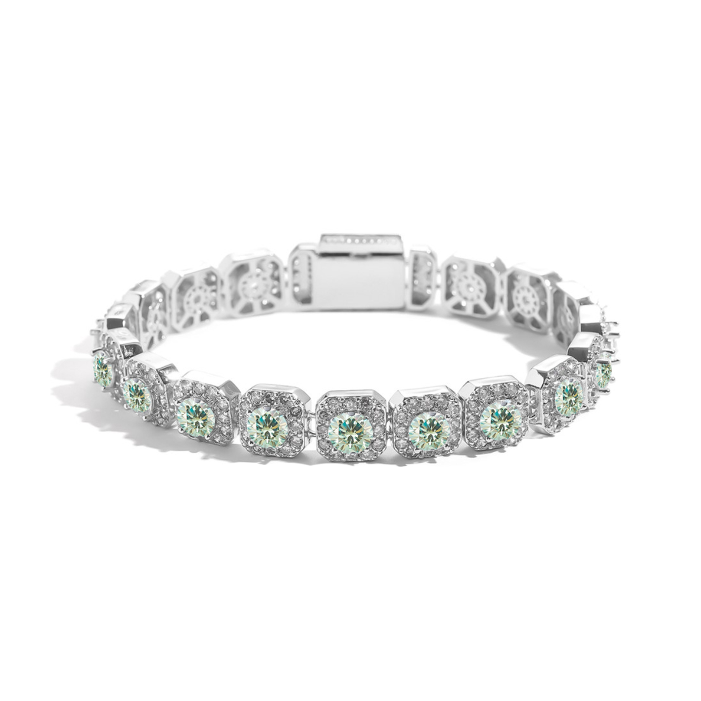Silver Light Luxury Bracelet with Colored Gemstones