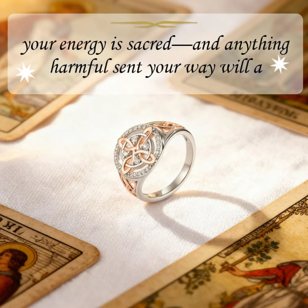 925 Silver Light Luxury Niche Two-Tone Witch Knot Full-Diamond Ring