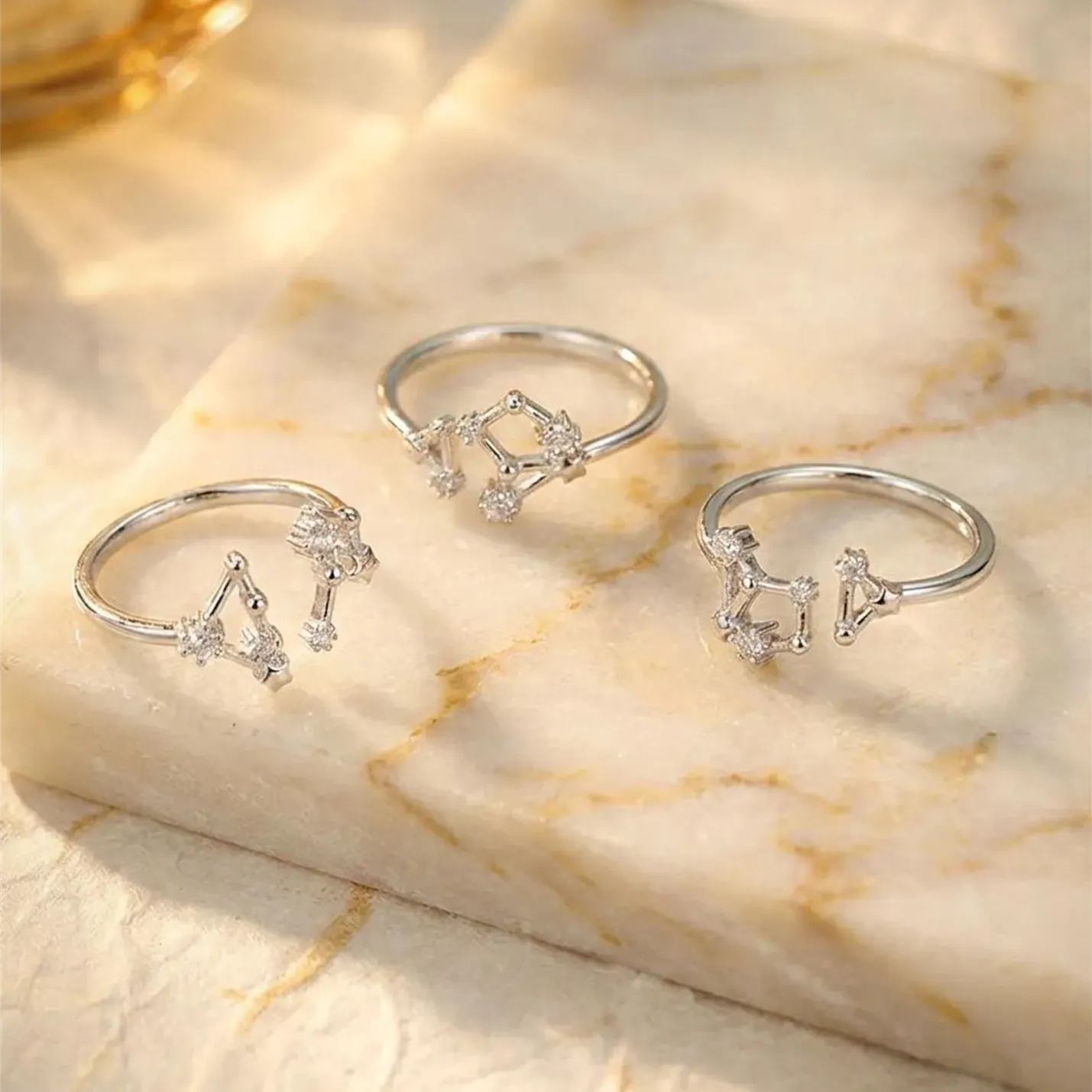 Sterling Silver CZ Diamond Zodiac Ring