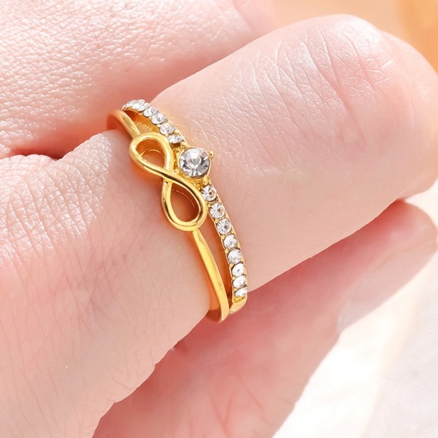 Eternal Promise Three-Tone Infinity Pave Open Ring