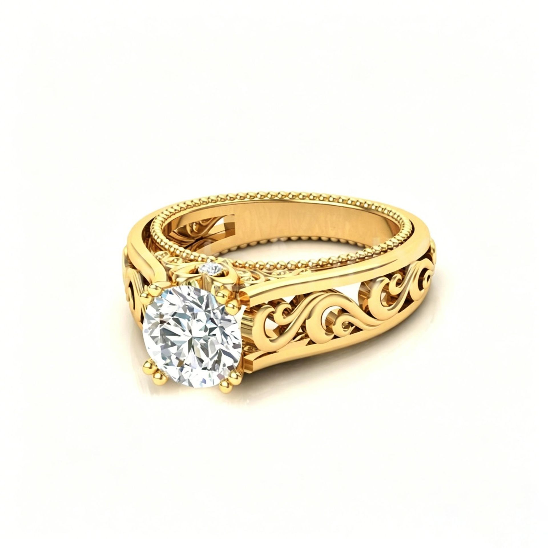Sterling Silver Victorian Vintage Filigree Scroll Ring