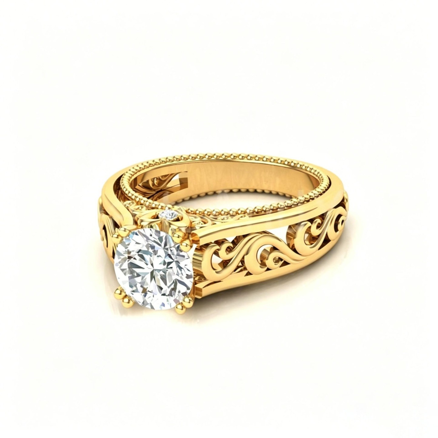 Sterling Silver Victorian Vintage Filigree Scroll Ring