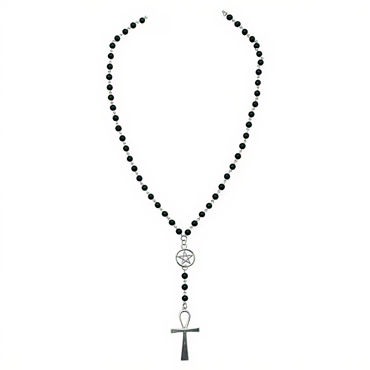 Dark Mysticism Pentagram Ankh Necklace