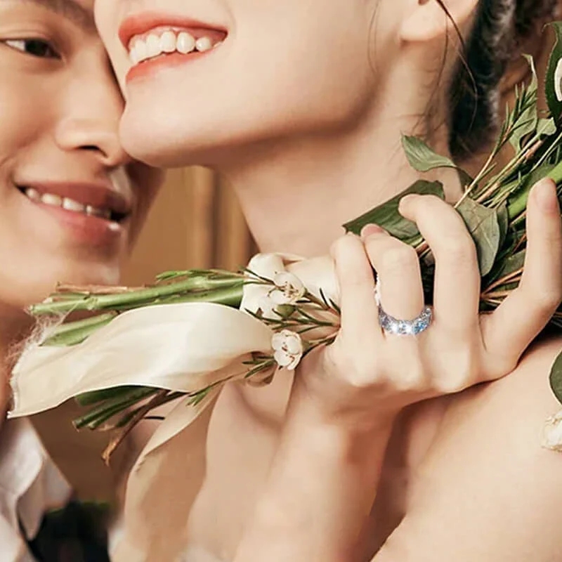 Full Diamond Navy Blue Ring