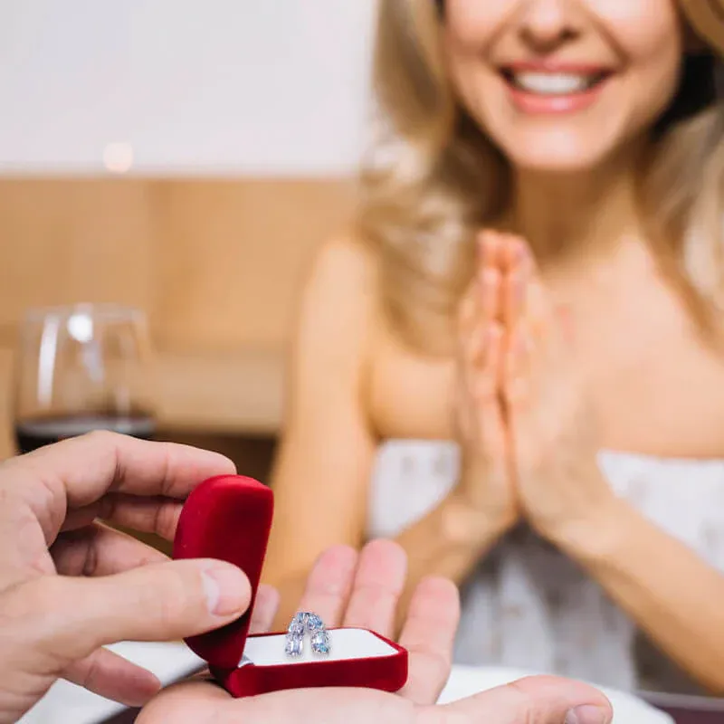 Full Diamond Navy Blue Ring