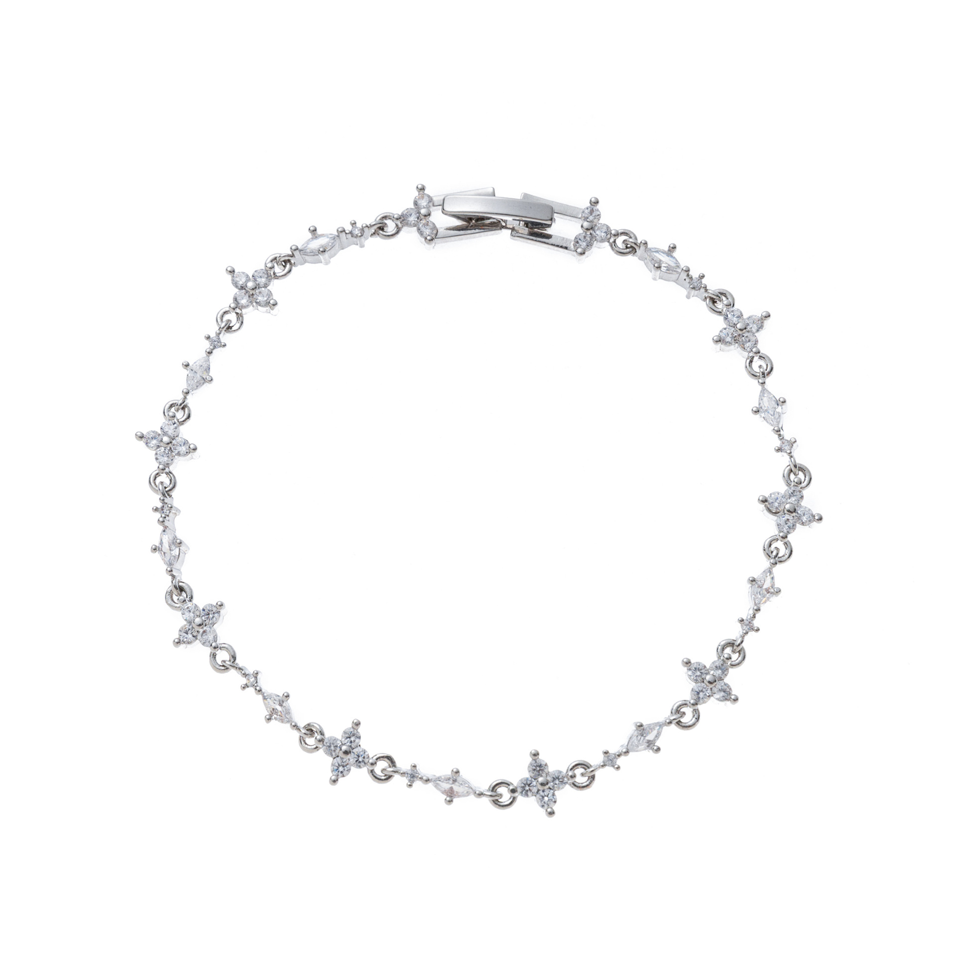 Gold/Silver, Light Luxury Exquisite  Four-Leaf Flower Diamond-Inlaid Bracelet