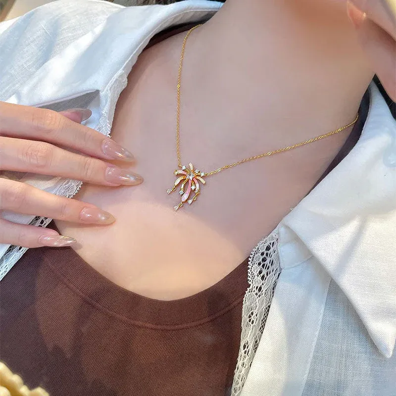 Romantic Colorful Zircon Firework Necklace