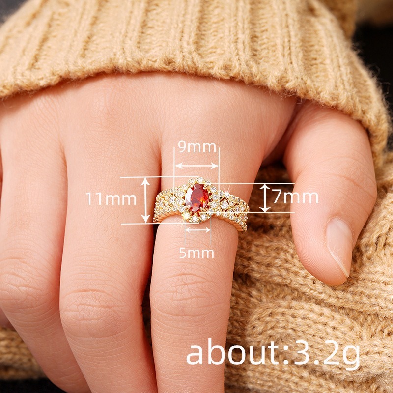 Queen of Flame Vintage Ruby Halo Ring