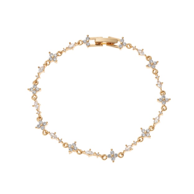 Gold/Silver, Light Luxury Exquisite  Four-Leaf Flower Diamond-Inlaid Bracelet